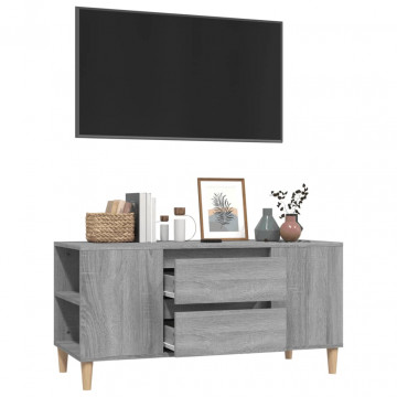 Comodă TV, gri sonoma, 102x44,5x50 cm, lemn prelucrat - Img 8