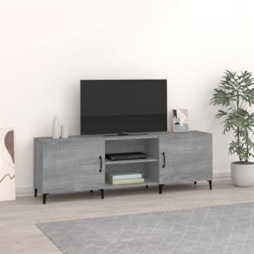 Comodă TV, gri sonoma, 150x30x50 cm, lemn compozit - Img 1