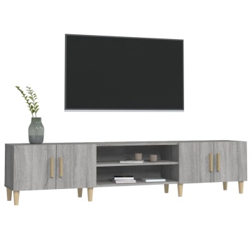 Comodă TV, gri sonoma, 180x31,5x40 cm, lemn prelucrat - Img 4