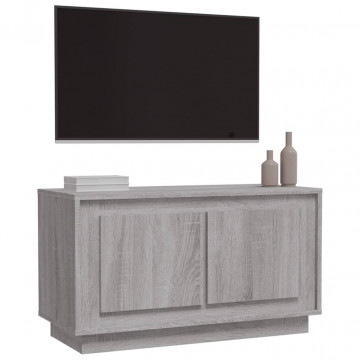 Comodă TV, gri sonoma, 80x35x45 cm, lemn prelucrat - Img 4