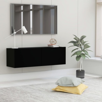 Comodă TV, negru, 100 x 30 x 30 cm, lemn prelucrat - Img 1