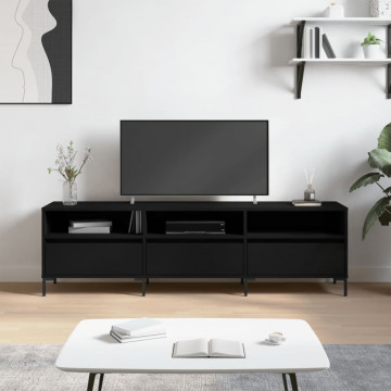 Comodă TV, negru, 150x30x44,5 cm, lemn prelucrat - Img 1