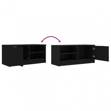 Comodă TV, negru, 80x35x36,5 cm, lemn prelucrat - Img 7