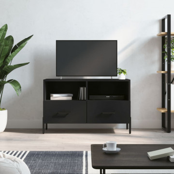 Comodă TV, negru, 80x36x50 cm, lemn prelucrat - Img 1