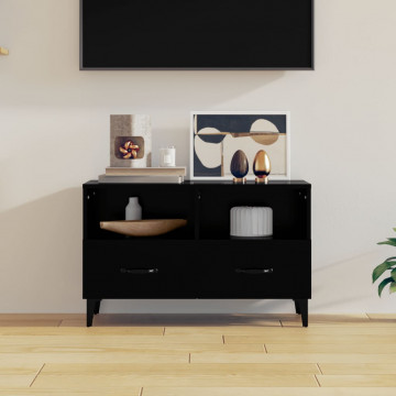 Comodă TV, negru, 80x36x50 cm, lemn prelucrat - Img 1
