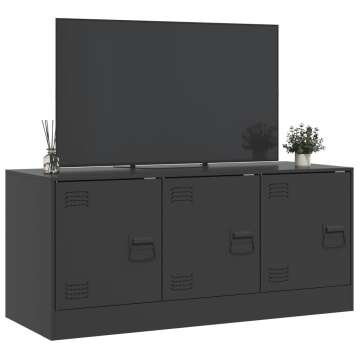 Comodă TV, negru, 99x39x44 cm, oțel - Img 8