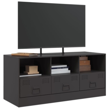 Comodă TV, negru, 99x39x44 cm, oțel - Img 4