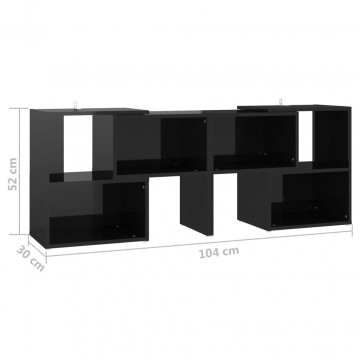 Comodă TV, negru extralucios, 104x30x52 cm, PAL - Img 6
