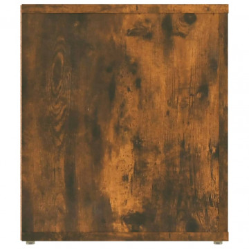 Comodă TV, stejar fumuriu, 100x35x40 cm, lemn prelucrat - Img 7