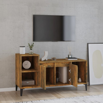 Comodă TV, stejar fumuriu, 100x35x55 cm, lemn prelucrat - Img 3
