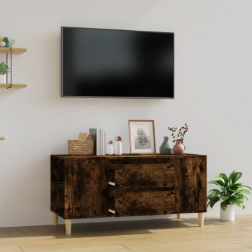 Comodă TV, stejar fumuriu, 102x44,5x50 cm, lemn prelucrat - Img 1