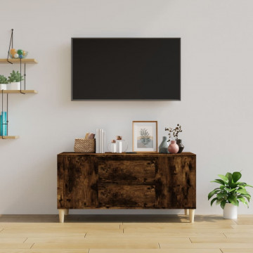 Comodă TV, stejar fumuriu, 102x44,5x50 cm, lemn prelucrat - Img 3