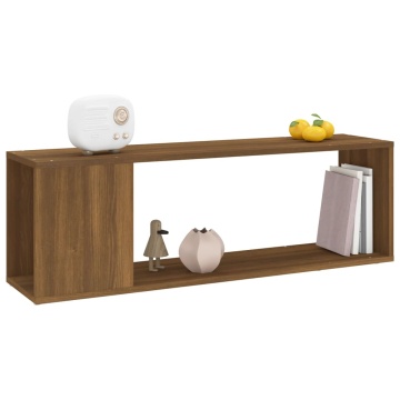 Comodă TV, stejar maro, 100x24x32 cm, lemn prelucrat - Img 4
