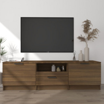 Comodă TV, stejar maro, 140x35x40 cm, lemn prelucrat - Img 1