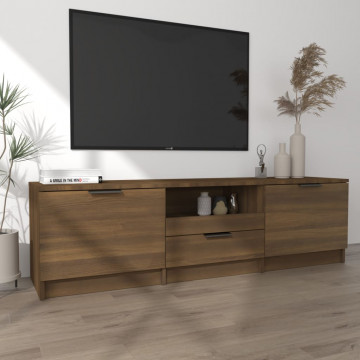 Comodă TV, stejar maro, 140x35x40 cm, lemn prelucrat - Img 3