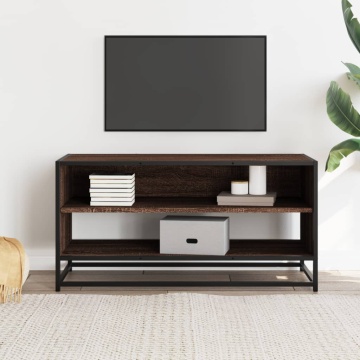 Comodă TV, stejar maro, 91x40x46 cm lemn prelucrat și metal - Img 3