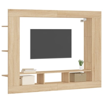 Comodă TV, stejar sonoma, 152x22x113 cm, lemn compozit - Img 3