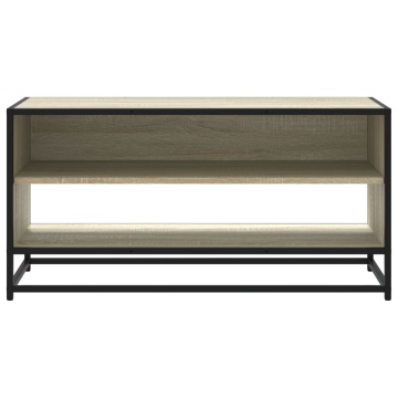 Comodă TV, stejar sonoma, 91x40x46 cm, lemn prelucrat și metal - Img 4