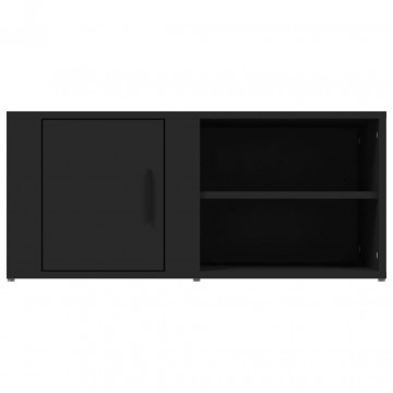 Comode TV, 2 buc., negru, 80x31,5x36 cm, lemn prelucrat - Img 5