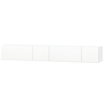 Comode TV, 2 buc, PAL, 120x40x34 cm, alb extralucios - Img 2