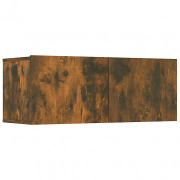 Comode TV, 4 buc., stejar afumat, 80x30x30 cm lemn prelucrat - Img 5