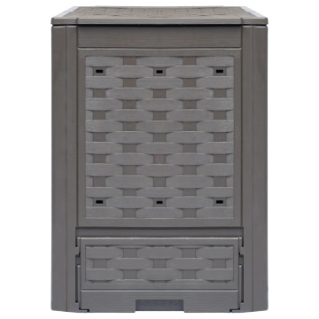 Compostoare grădină 2 buc. maro 60x60x83 cm 600 L plastic ratan - Img 2
