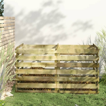 Compostor cu stinghii, 180x90x90 cm, lemn de pin tratat - Img 1