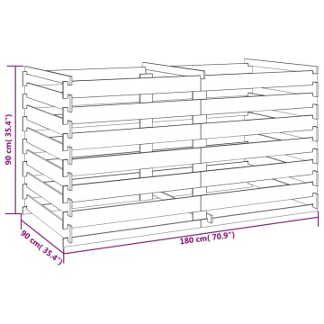 Compostor cu stinghii, 180x90x90 cm, lemn de pin tratat - Img 5