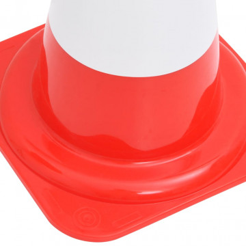 Conuri rutiere reflectorizante, 20 buc., roșu și alb, 50 cm - Img 3