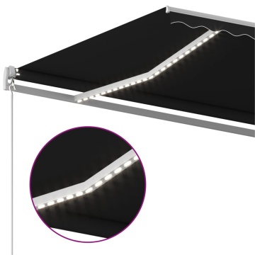 Copertină automată cu senzor vânt & LED, antracit, 4x3,5 m - Img 5