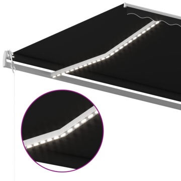 Copertină automată cu senzor vânt & LED, antracit, 600x300 cm - Img 8