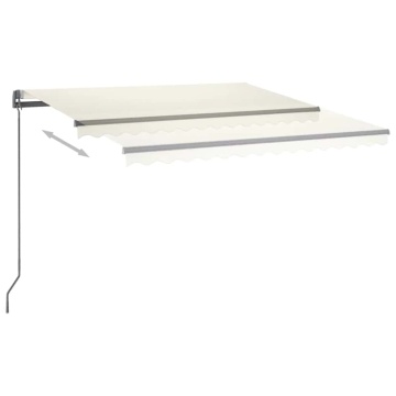 Copertină automată cu senzor vânt & LED, crem, 400x300 cm - Img 8