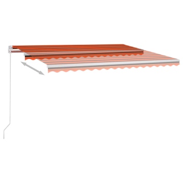 Copertină automată cu senzor vânt&LED, portocaliu/maro, 4,5x3 m - Img 3