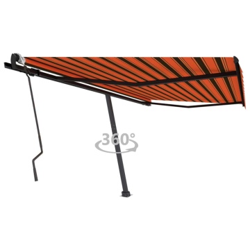Copertină autonomă retractabil manual portocaliu/maro 400x300cm - Img 1