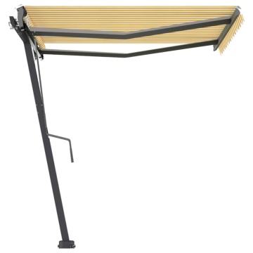 Copertină autonomă retractabilă automat galben&alb 300x250 cm - Img 8