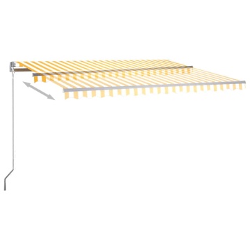 Copertină autonomă retractabilă automat galben&alb 400x300 cm - Img 5