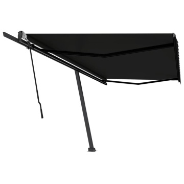 Copertină autonomă retractabilă manual, antracit, 500x300 cm - Img 2
