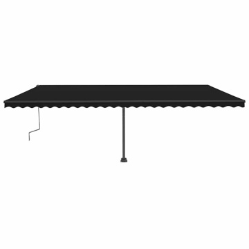 Copertină autonomă retractabilă manual, antracit, 600x300 cm - Img 3