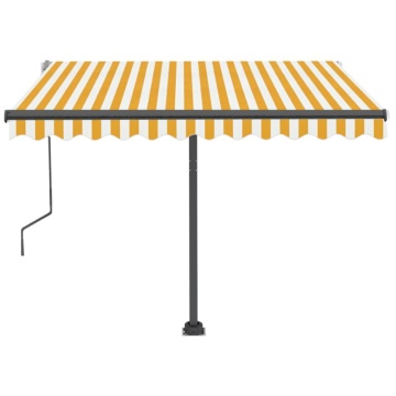 Copertină autonomă retractabilă manual, galben&alb, 350x250 cm - Img 8