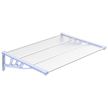 Copertină de ușă, gri și transparent, 122x90 cm, policarbonat - Img 2