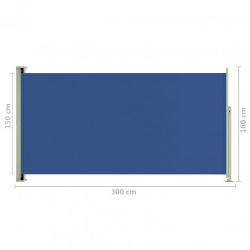 Copertină laterală retractabilă de terasă, albastru, 160x300 cm - Img 7