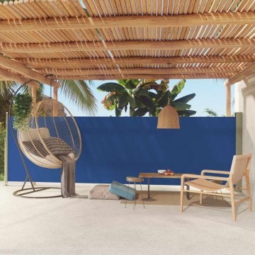 Copertină laterală retractabilă de terasă, albastru, 160x500 cm - Img 1
