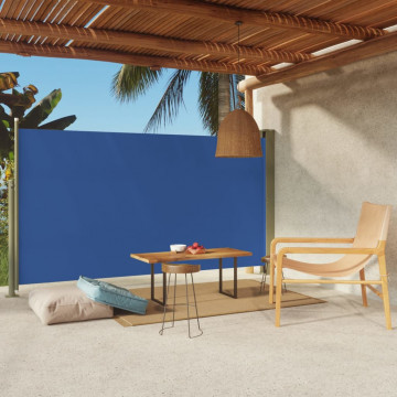 Copertină laterală retractabilă de terasă, albastru, 170x300 cm - Img 1