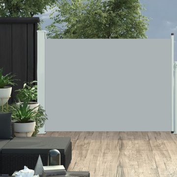 Copertină laterală retractabilă de terasă, gri, 100 x 500 cm - Img 1
