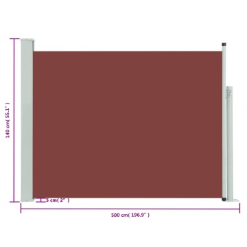 Copertină laterală retractabilă de terasă, maro, 140 x 500 cm - Img 7