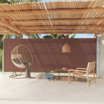 Copertină laterală retractabilă de terasă, maro, 200x600 cm - Img 1