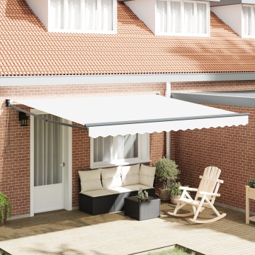 Copertină manuală retractabilă Alb 400x300 cm, Material de înlocuire pentru copertină pentru cadru de 4x3 m Alb - Img 1