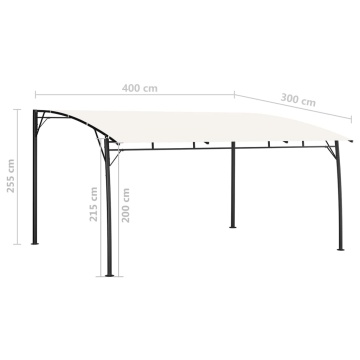 Copertină pavilion de grădină, crem, 4x3x2,55 m - Img 5
