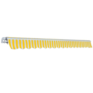 Copertină pliabilă, acționare manuală, 400 cm, galben/alb - Img 3