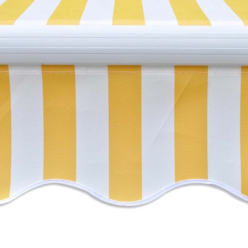 Copertină pliabilă motorizată, 400 cm, galben/alb - Img 2